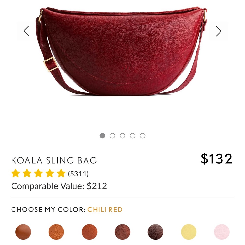 Portland Leather Chili Red Large Koala Sling Bag